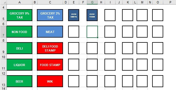 Keyboard Template in EXCEL for Casio TE-1500 (Download link emailed)